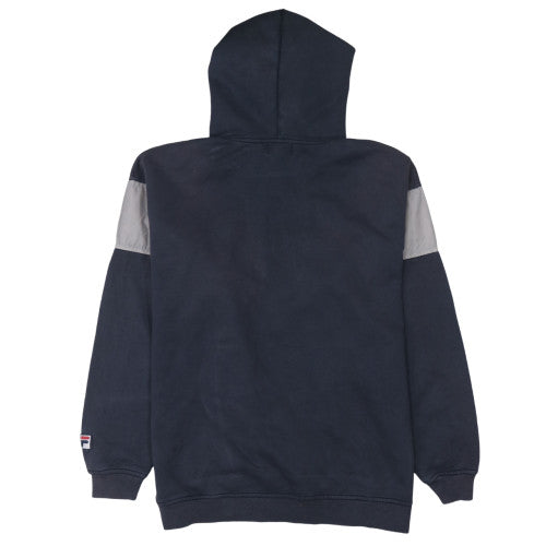 FILA Men's Blue Pullover Hoodie M Embroidered Logo Sportswear