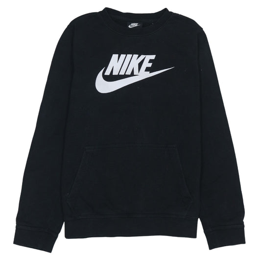 Nike Boys Black XL Sweatshirt Crew Neck Fleece Pullover Logo Print