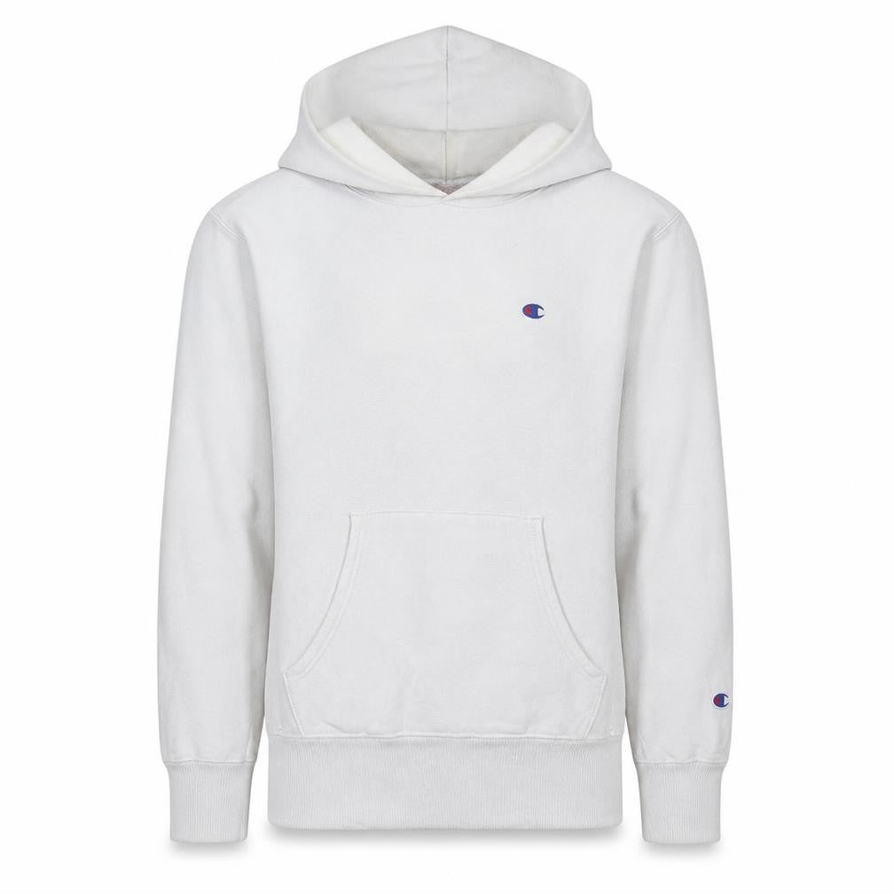 Champion Mens White Medium Pullover Hoodie Sweatshirt