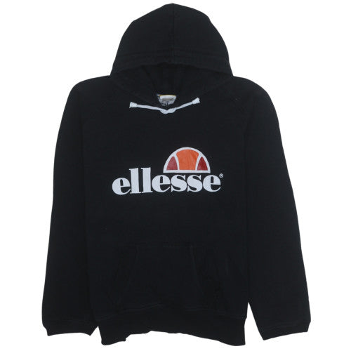 Ellesse Mens Black L Pullover Hoodie Logo Fleece Sweatshirt