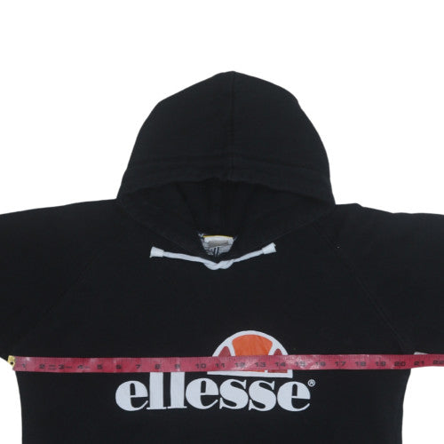 Ellesse Mens Black L Pullover Hoodie Logo Fleece Sweatshirt