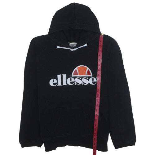Ellesse Mens Black L Pullover Hoodie Logo Fleece Sweatshirt