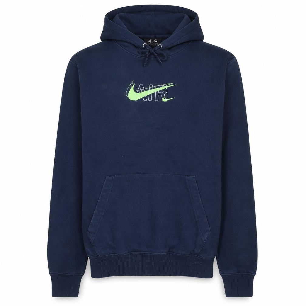 Nike Mens Navy Blue Pullover Hoodie Medium Cotton Graphic Print