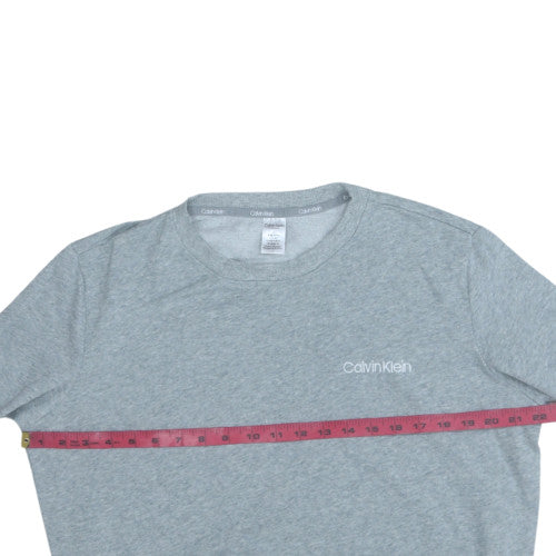 Calvin Klein Women Grey Long Sleeve Pyjama Top M Fleece Sleepwear