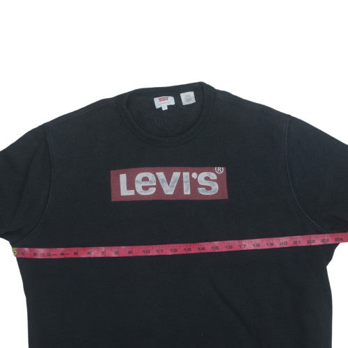 Levi's Men's Black Logo Crew Neck Pullover Sweatshirt L