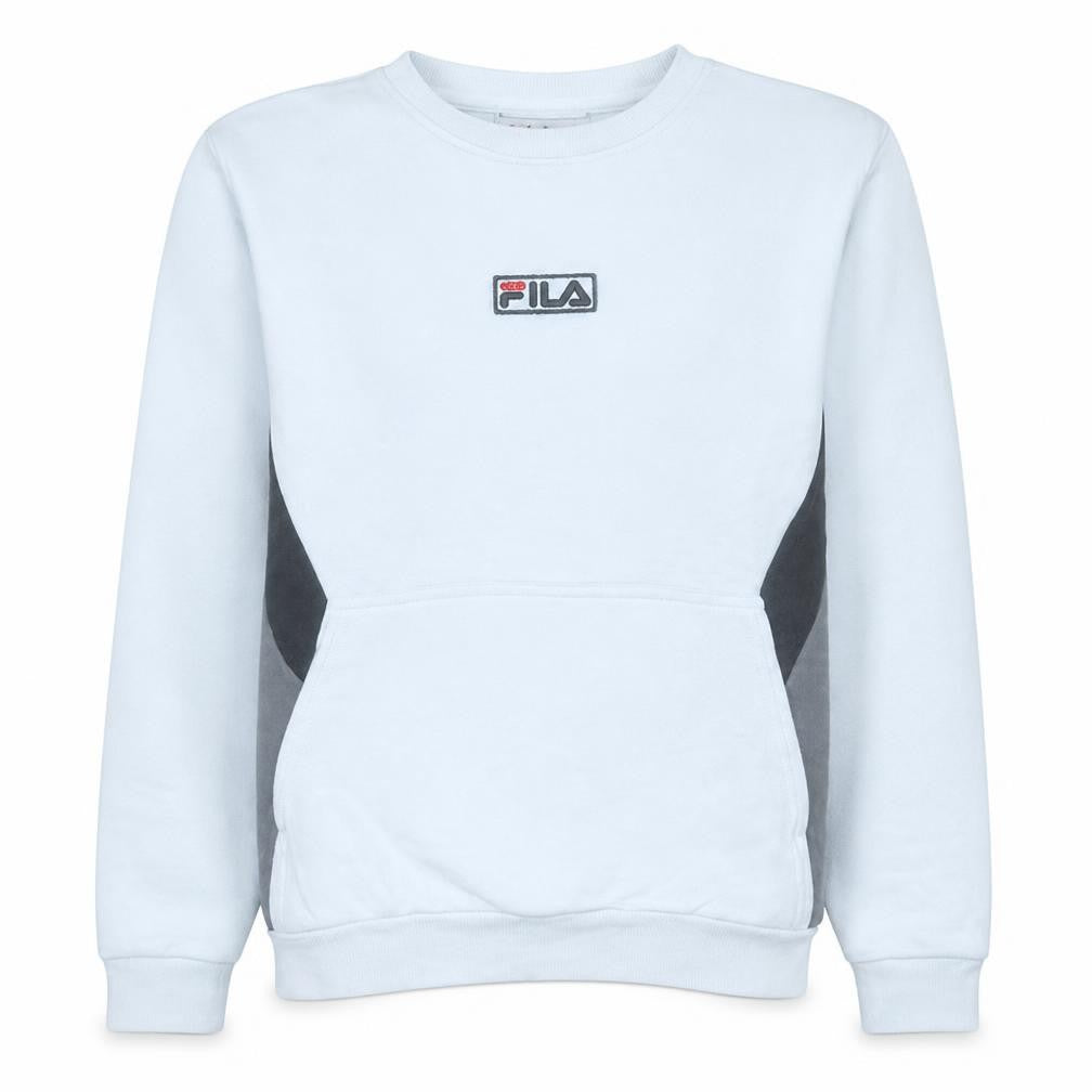 Fila Mens White XS Crew Neck Pullover Sweatshirt Cotton Blend