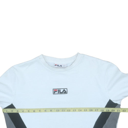 Fila Mens White XS Crew Neck Pullover Sweatshirt Cotton Blend