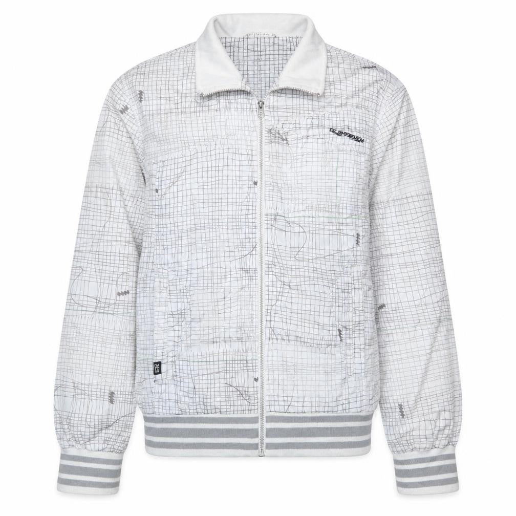 Quiksilver Mens White Geometric Track Jacket Size M Lightweight