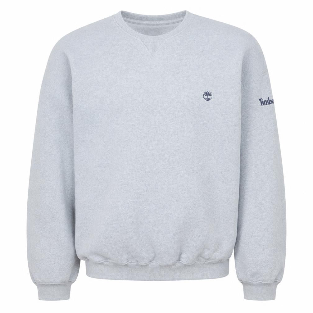 Timberland Men's Grey Pullover Sweatshirt M Regular Fit Outdoor Logo