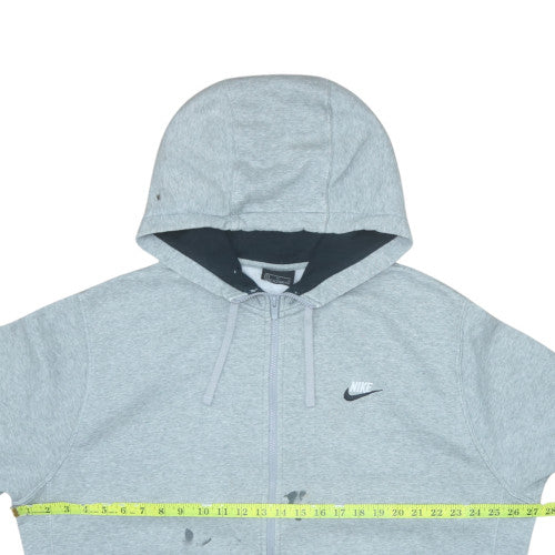 Nike Men's Grey Full Zip Hoodie XL Regular Fit Cotton Blend