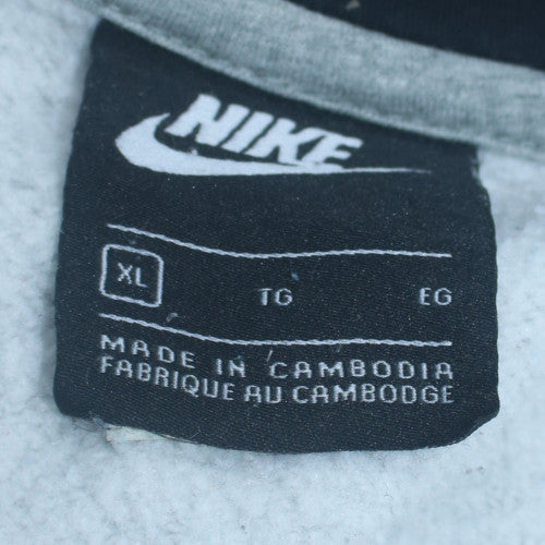 Nike Men's Grey Full Zip Hoodie XL Regular Fit Cotton Blend
