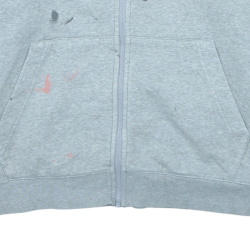 Nike Men's Grey Full Zip Hoodie XL Regular Fit Cotton Blend