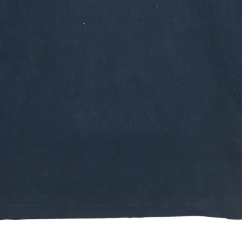 Resye Man Navy Long Sleeve Cotton Polo Shirt L Mens Classic Fit