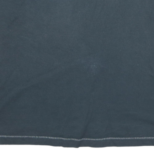 Maver Denim Men's Grey V-Neck Graphic Print Cotton T-Shirt L