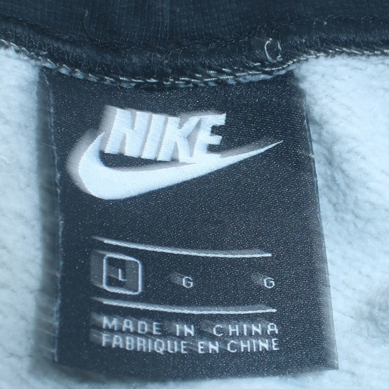 Nike Men Grey Sweatpants L Regular Fit Elastic Waist Tapered Fleece
