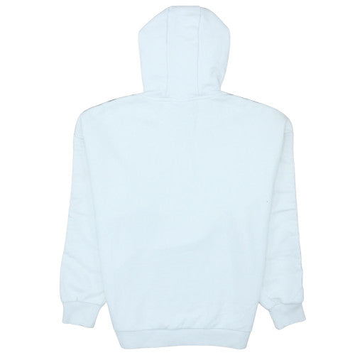 Fila Men White Hoodie Medium Pullover Logo Trim Casual Style