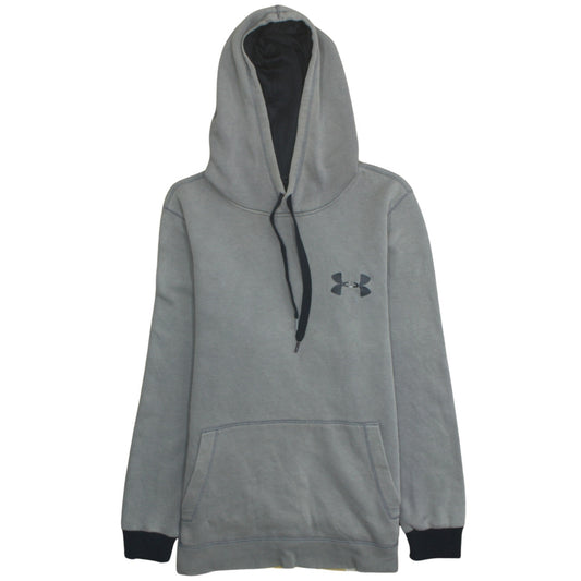 Under Armour Men's Grey Pullover Hoodie Size M Loose Fit Logo Sportswear