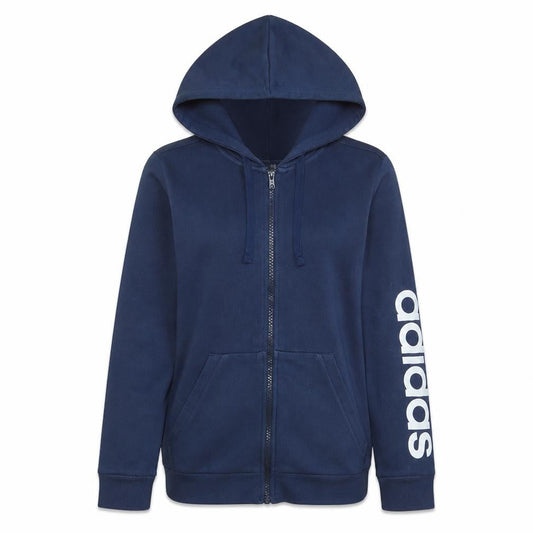 Adidas Women's Navy Blue Full Zip Hoodie Size S 8-10 Cotton Blend