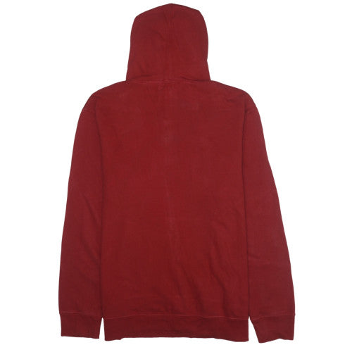 GAP Mens Red Full Zip Hoodie L Logo Fleece Cotton Sweatshirt
