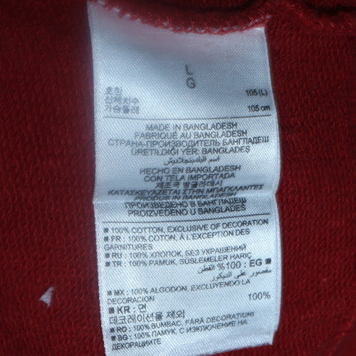 GAP Mens Red Full Zip Hoodie L Logo Fleece Cotton Sweatshirt