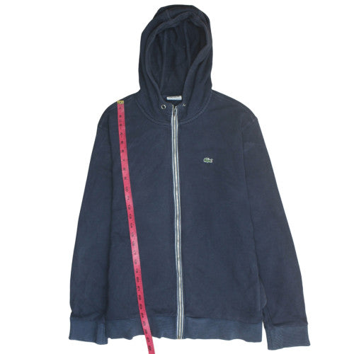 Lacoste Men's Blue Full Zip Hoodie Size M Cotton Fleece Sweatshirt