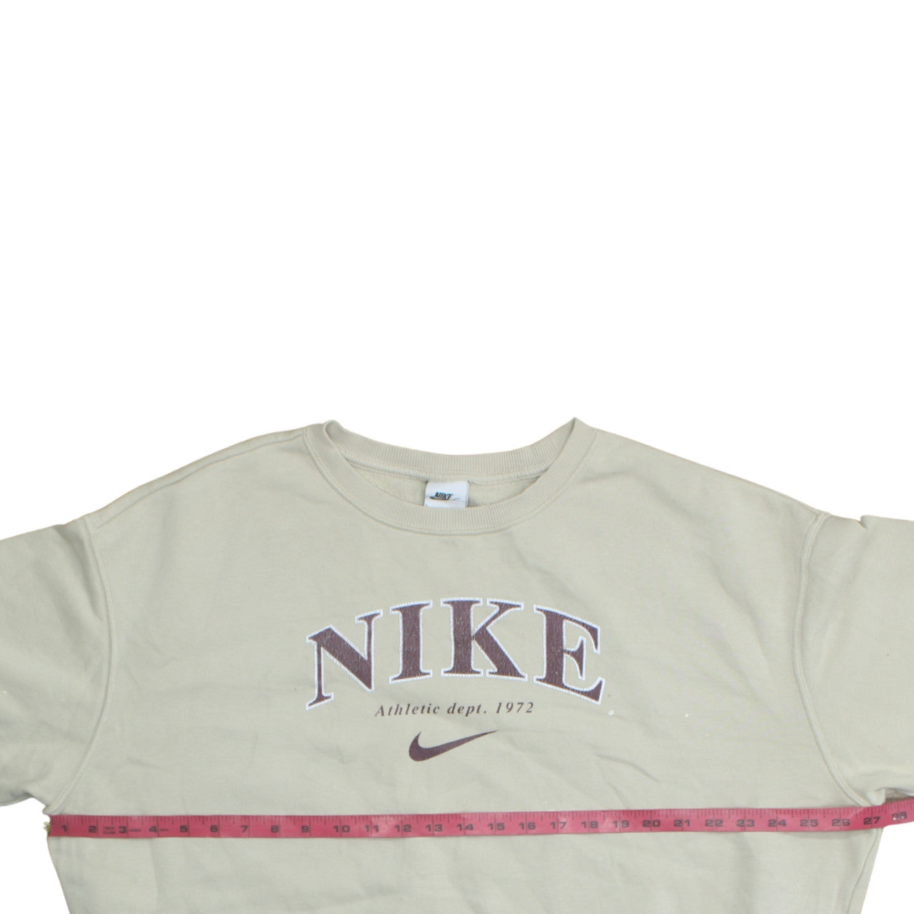 Nike Women Beige Short Sleeve Pullover Sweatshirt L Cotton Blend