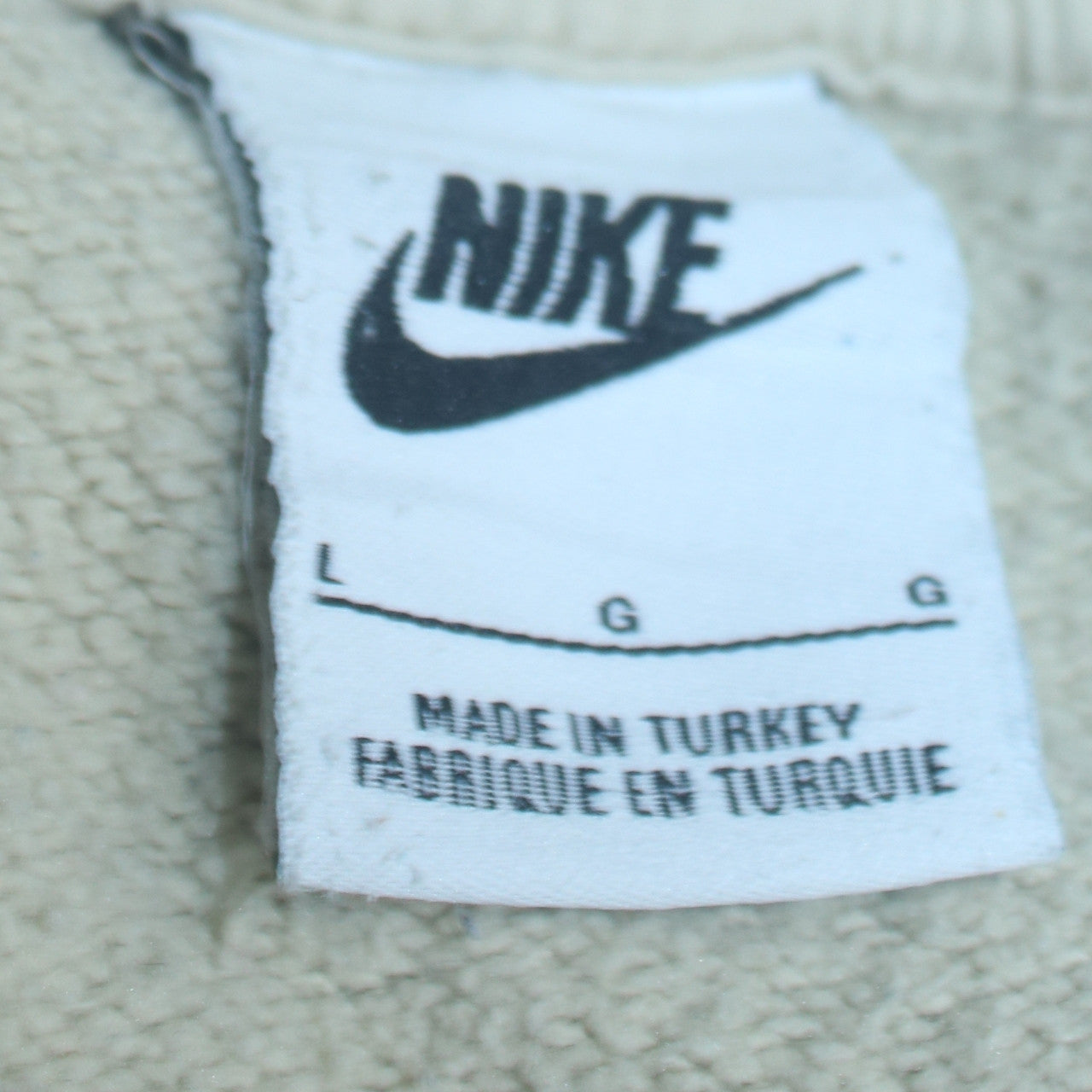 Nike Women Beige Short Sleeve Pullover Sweatshirt L Cotton Blend
