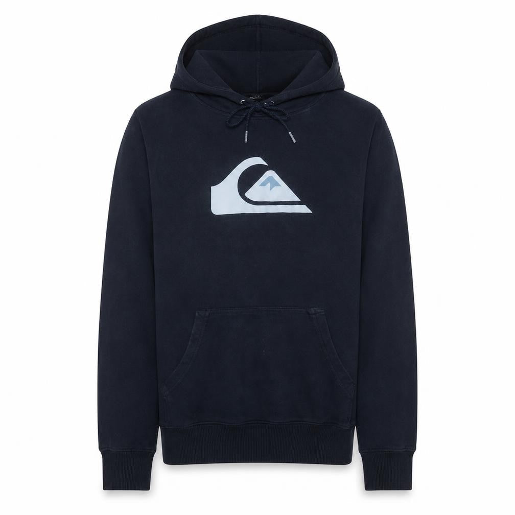 Quiksilver Men Blue Pullover Hoodie XS Regular Fit Logo Design