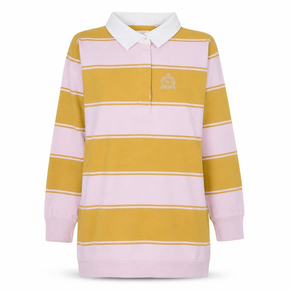 Next Womens Polo Shirt Multicoloured Striped Long Sleeve UK 8