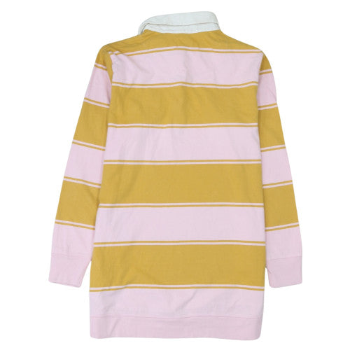 Next Womens Polo Shirt Multicoloured Striped Long Sleeve UK 8