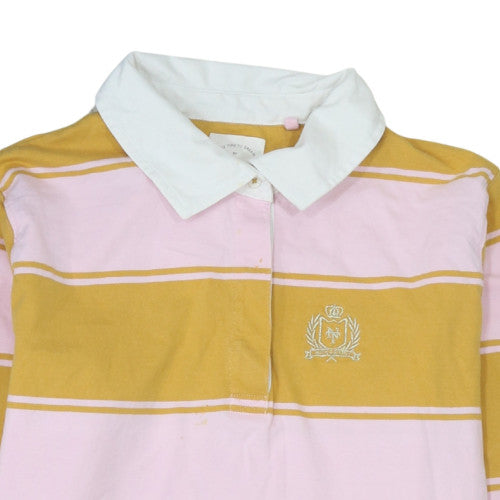Next Womens Polo Shirt Multicoloured Striped Long Sleeve UK 8