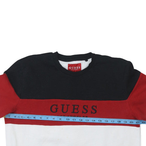 GUESS Men's Multicoloured Pullover Sweatshirt L Embroidered Logo