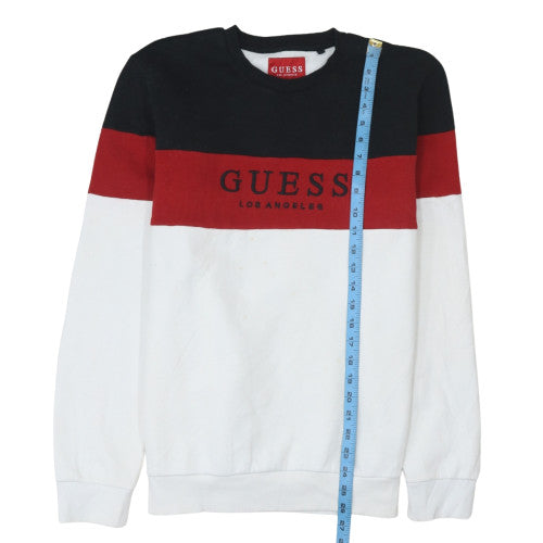 GUESS Men's Multicoloured Pullover Sweatshirt L Embroidered Logo