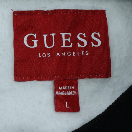 GUESS Men's Multicoloured Pullover Sweatshirt L Embroidered Logo