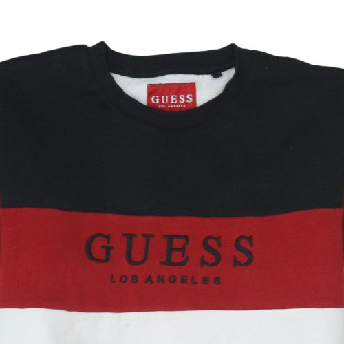 GUESS Men's Multicoloured Pullover Sweatshirt L Embroidered Logo