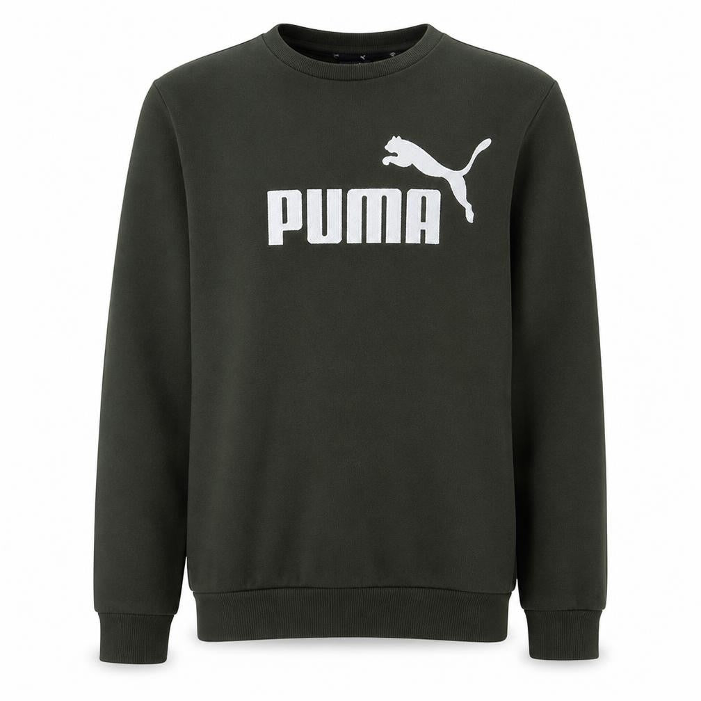 Puma Men's Green Pullover Crew Neck Logo Sweatshirt Size M