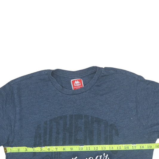 Kappa Men Blue Crew Neck Graphic Sports T-Shirt Size L