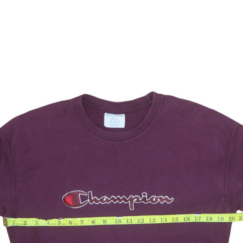 Champion Women’s Purple Reverse Weave Sweatshirt Small Logo Crew Neck