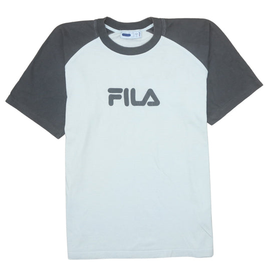 FILA Men’s Grey & White Colourblock Logo T-Shirt Size L