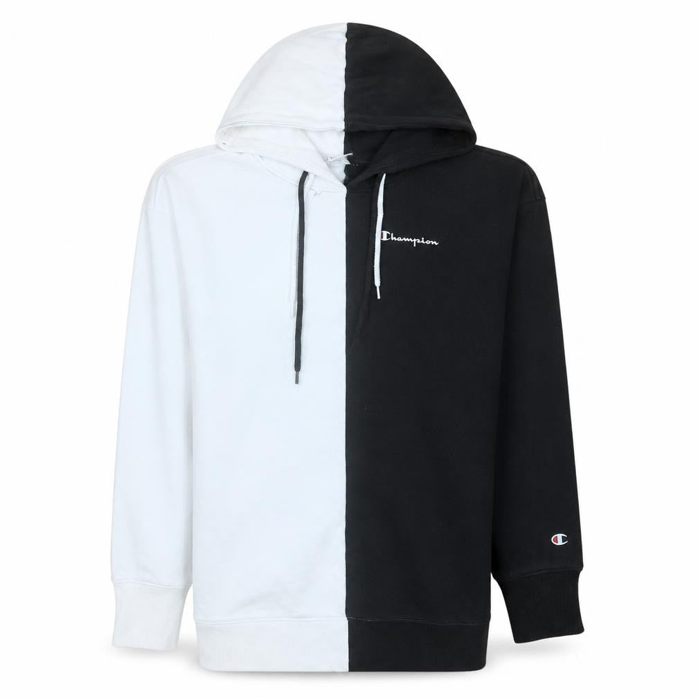Champion Men's Black White Pullover Hoodie Medium Colour Block
