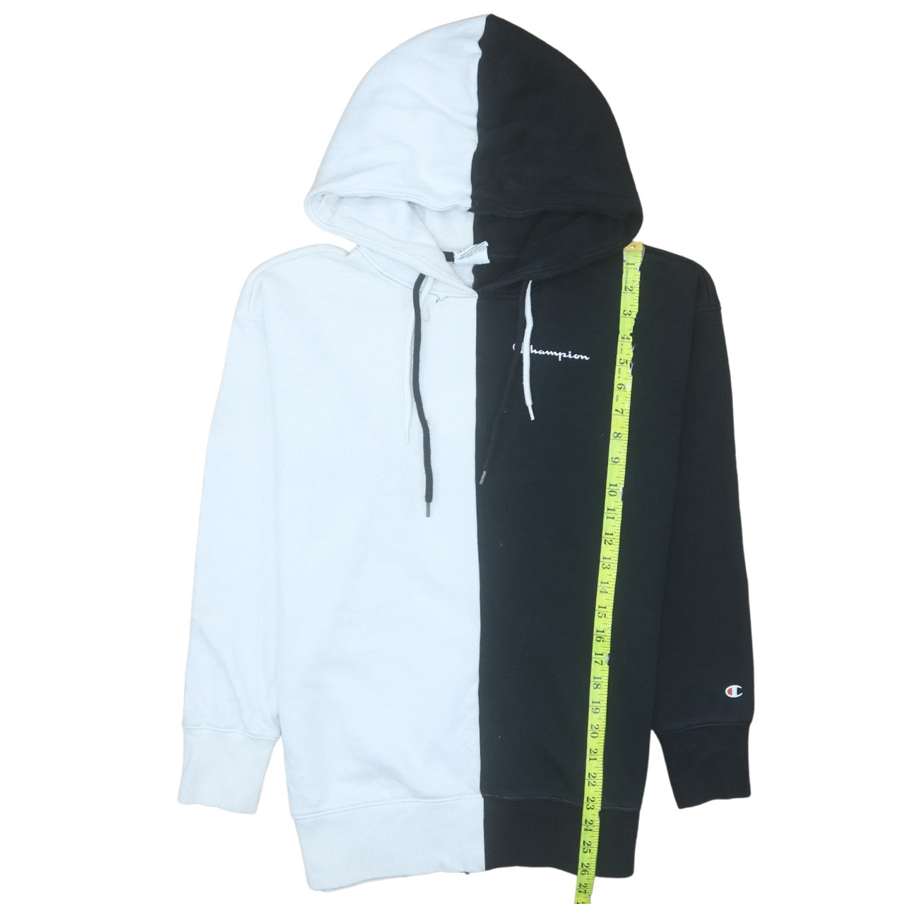 Champion Men's Black White Pullover Hoodie Medium Colour Block