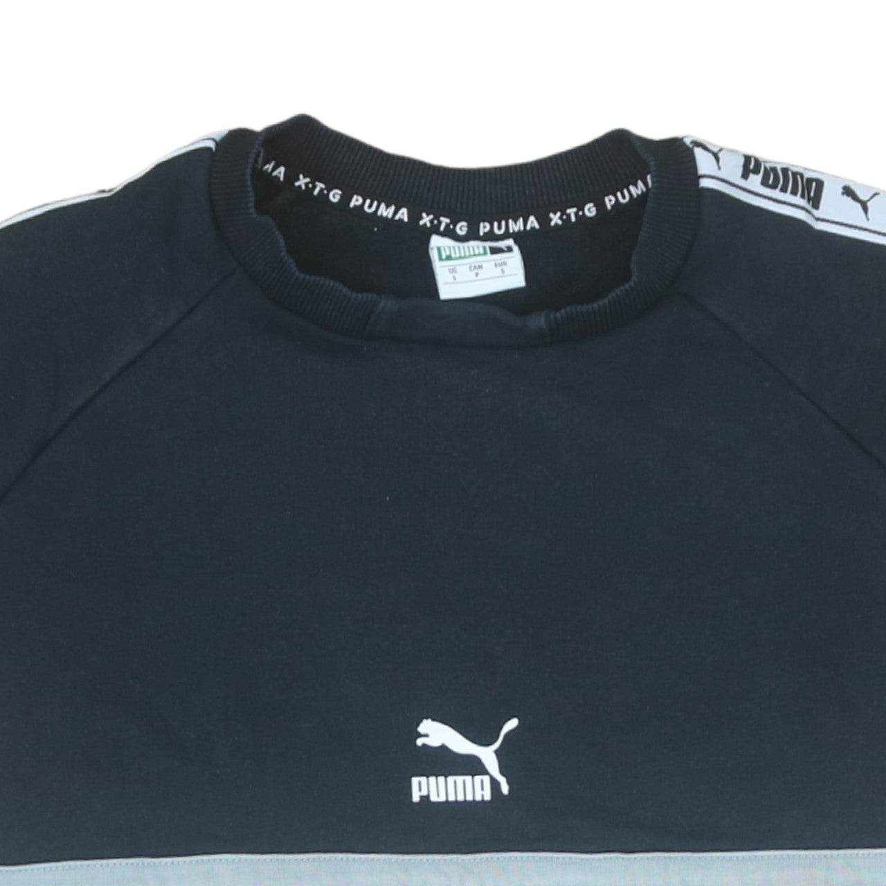 Puma Men’s Black Small Pullover Sweatshirt Crew Neck Logo Sports Top