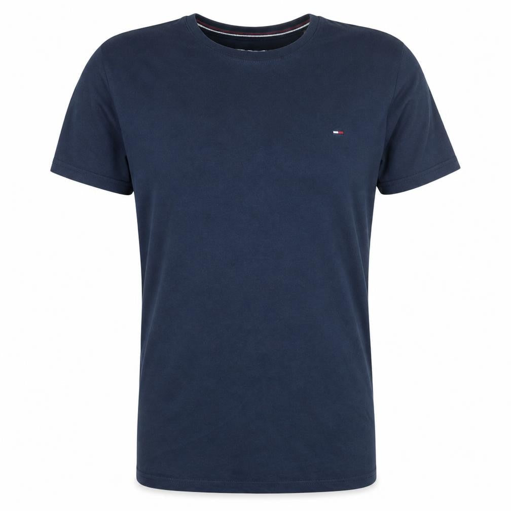 Hilfiger Denim Men's Navy Blue Crew Neck Cotton T-Shirt Size L