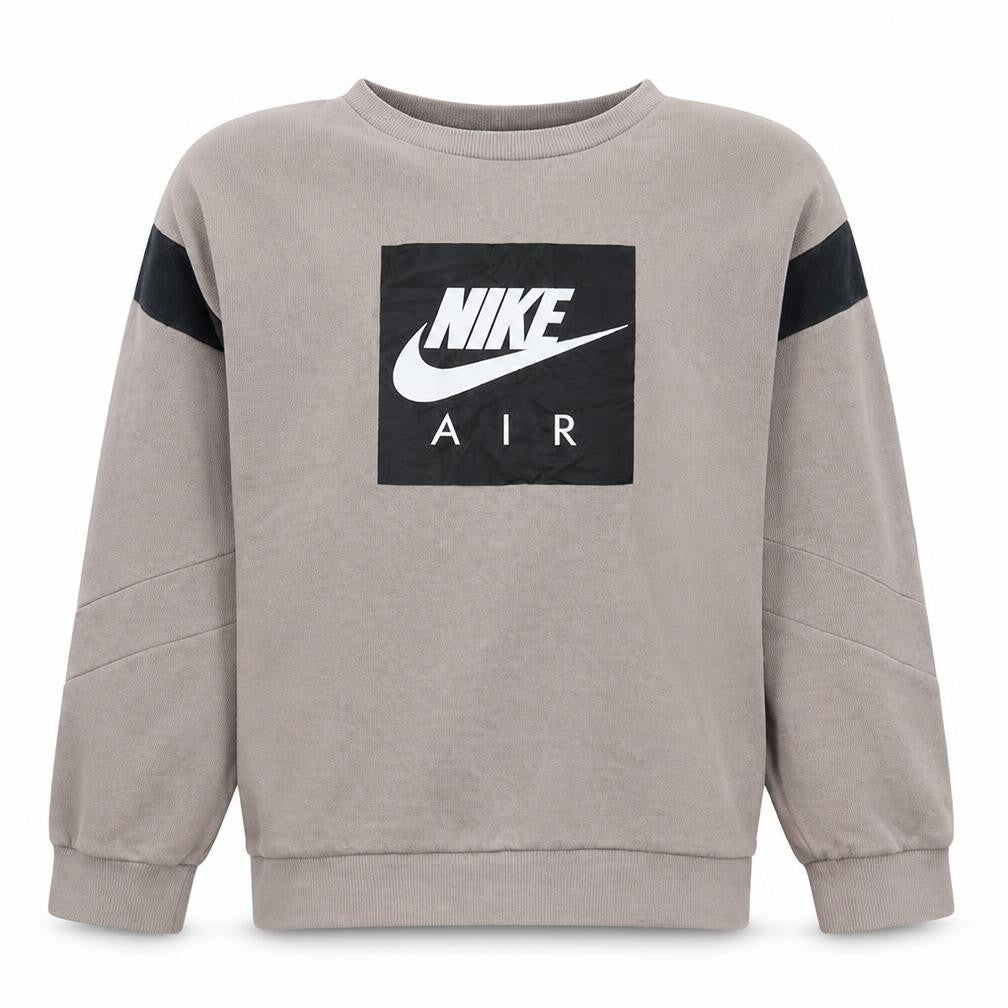 Front view of Nike boys’ beige pullover sweatshirt xl 13-15 years crew neck fleece