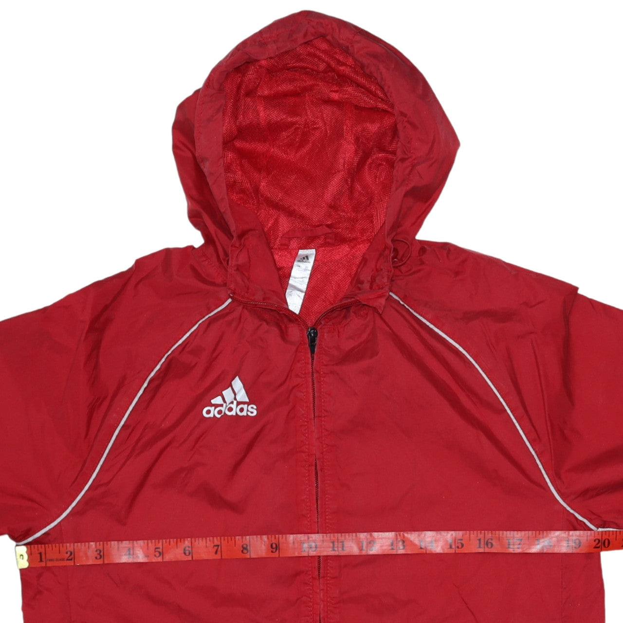 adidas Mens Red XS Lightweight Hooded Windbreaker Jacket