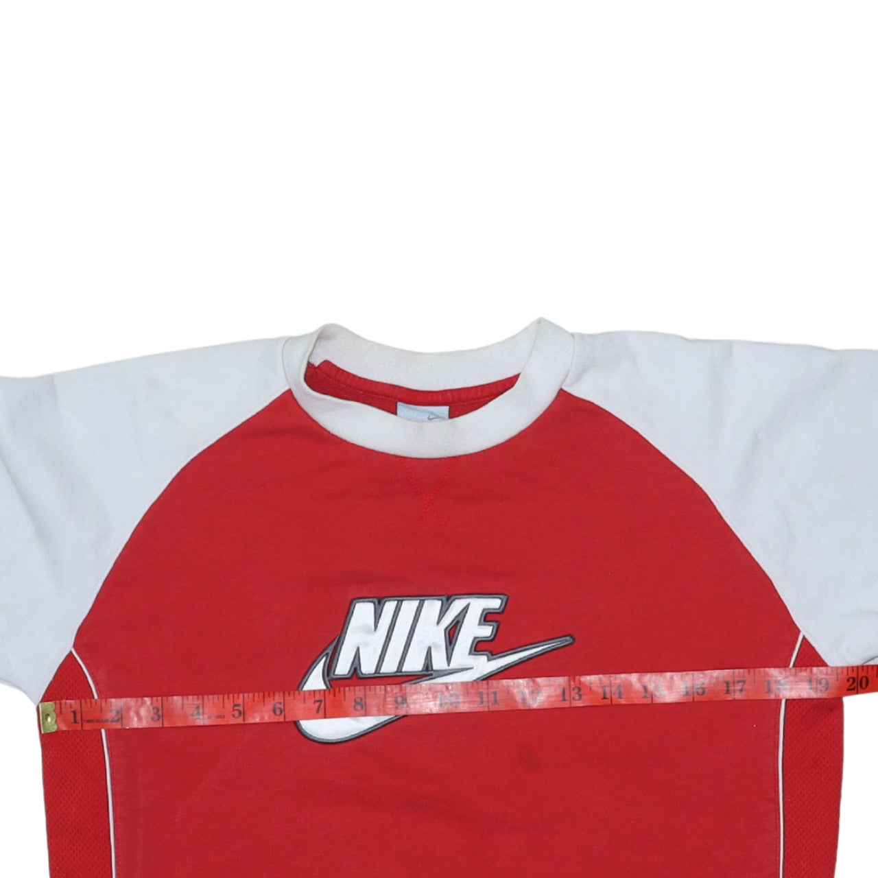 Nike Boys Red White Pullover Sweatshirt L 13-14 Years Crew Neck Logo