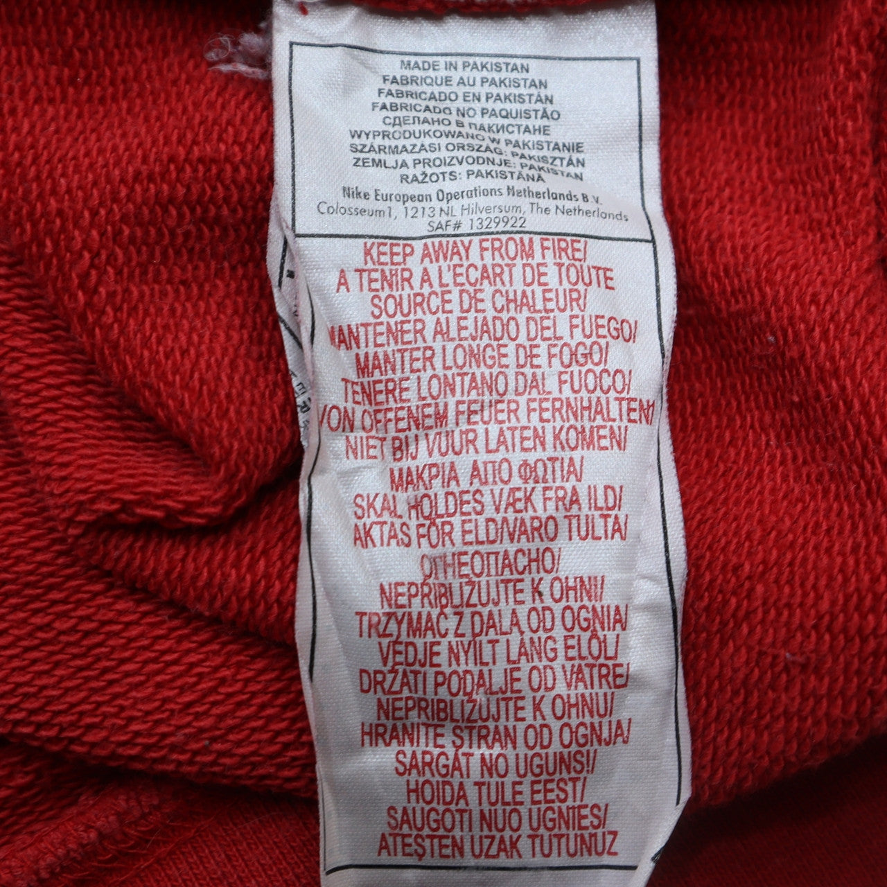 Nike Boys Red White Pullover Sweatshirt L 13-14 Years Crew Neck Logo