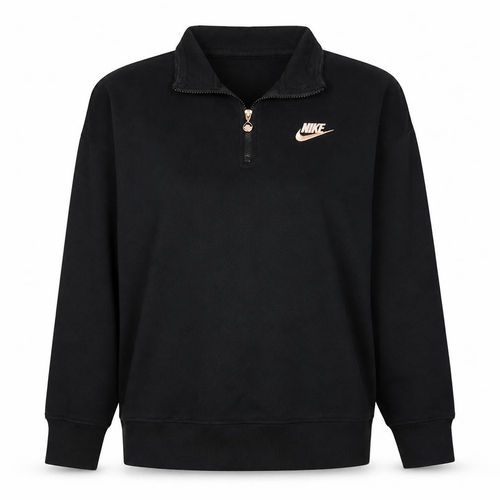 Nike Womens Black Oversized 1/4 Zip Sweatshirt Size S