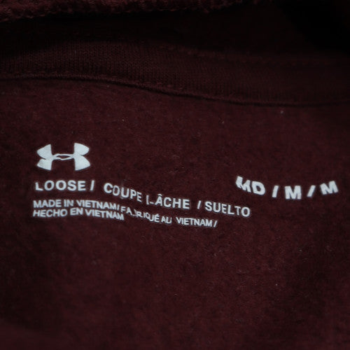 Under Armour Mens Burgundy Hoodie M Loose Fit Pullover Sweatshirt