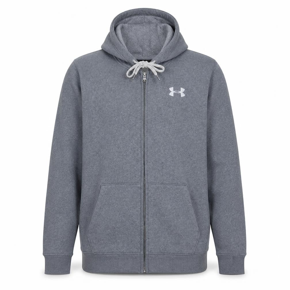 Under Armour Men's Grey Full Zip Hoodie Size L Relaxed Fit